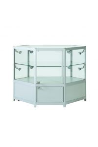 Aluminium Corner Display Counter Cabinet With Small Storage Space