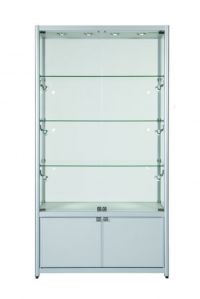 Aluminium Double Door Display Cabinets With Storage