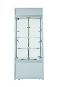 Aluminium Revolving Display Cabinet With Storage & Top Section