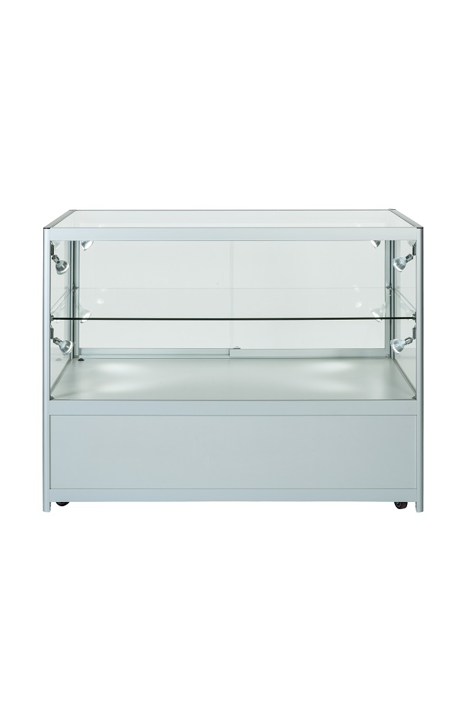 Aluminium Display Cabinet with Small Storage Area