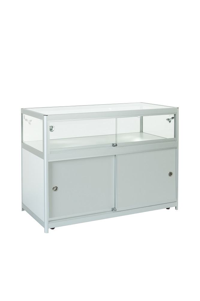 Aluminium Display Counter Cabinet With Large Storage Area