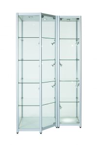 Aluminium Corner Lockable Display Cabinet With Full Display Area