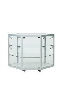 Aluminium Corner Display Counter Cabinet With Full Display Area