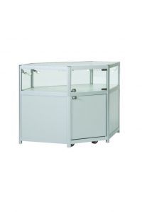 Retail Corner Counter Cabinet With Large Storage Area
