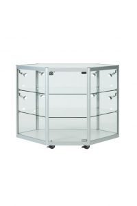 Aluminium Corner Display Counter Cabinet With Full Display Area