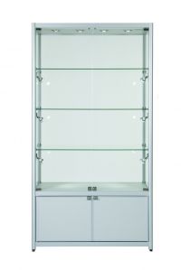Aluminium Double Door Display Cabinets With Storage