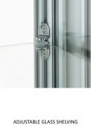 Aluminium Double Door Glass Display Cabinet with Storage & Top Branding Canopy
