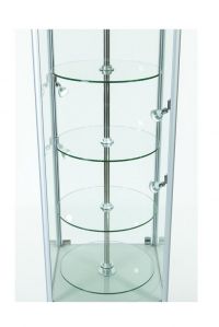 Aluminium Revolving Display Cabinet With Storage & Top Section