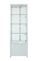 Aluminium Corner Glass Display Cabinet With Storage