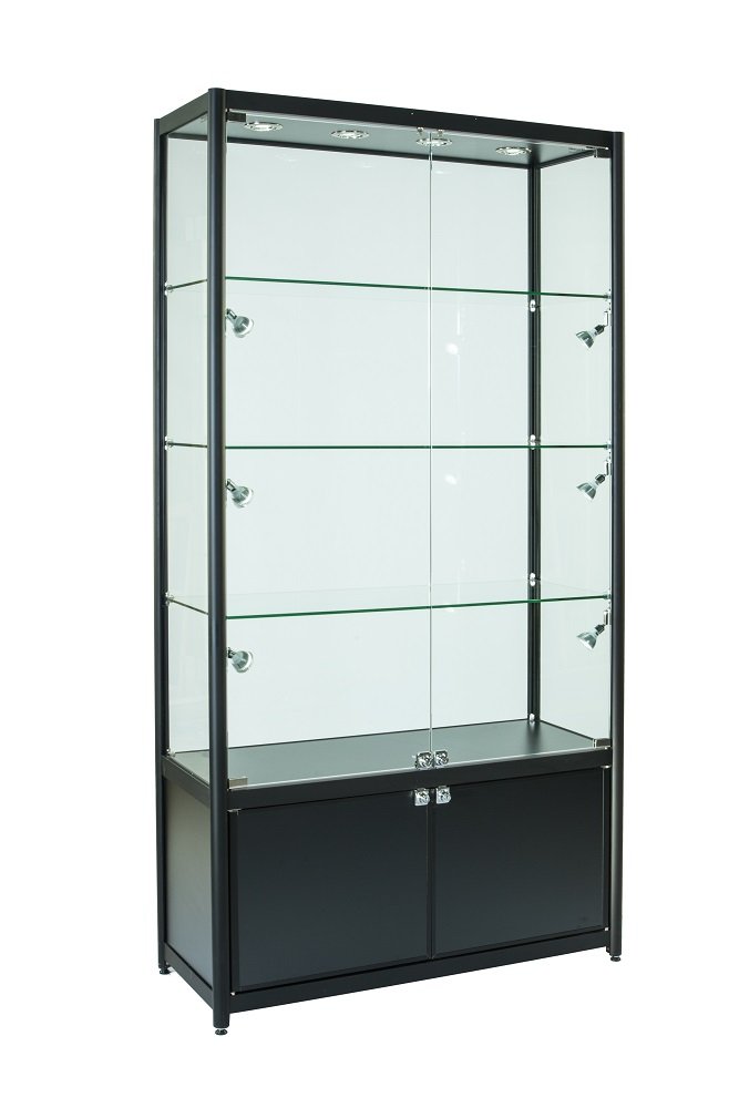 800mm glass display cabinet, double door, storage
